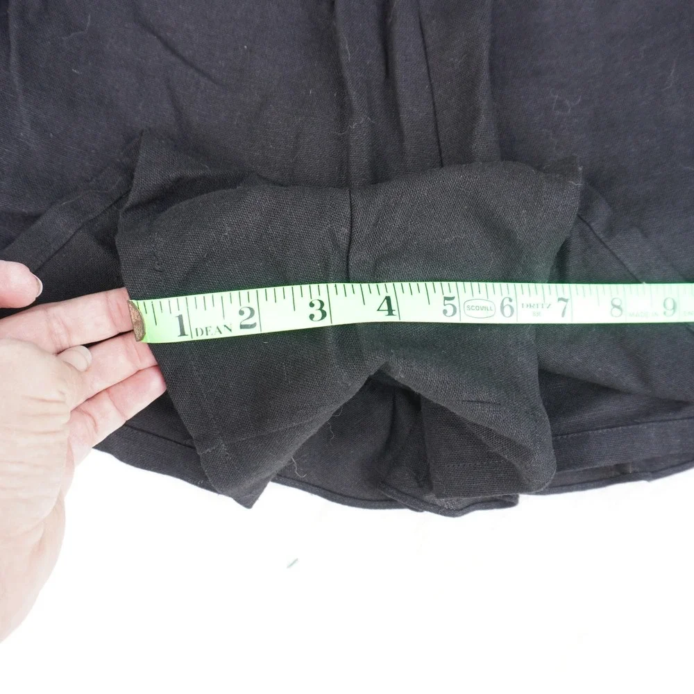 MISA Los Angeles Ruffle‎ Shorts Eyelet Trim Paper Bag Waist Black S Goth Linen